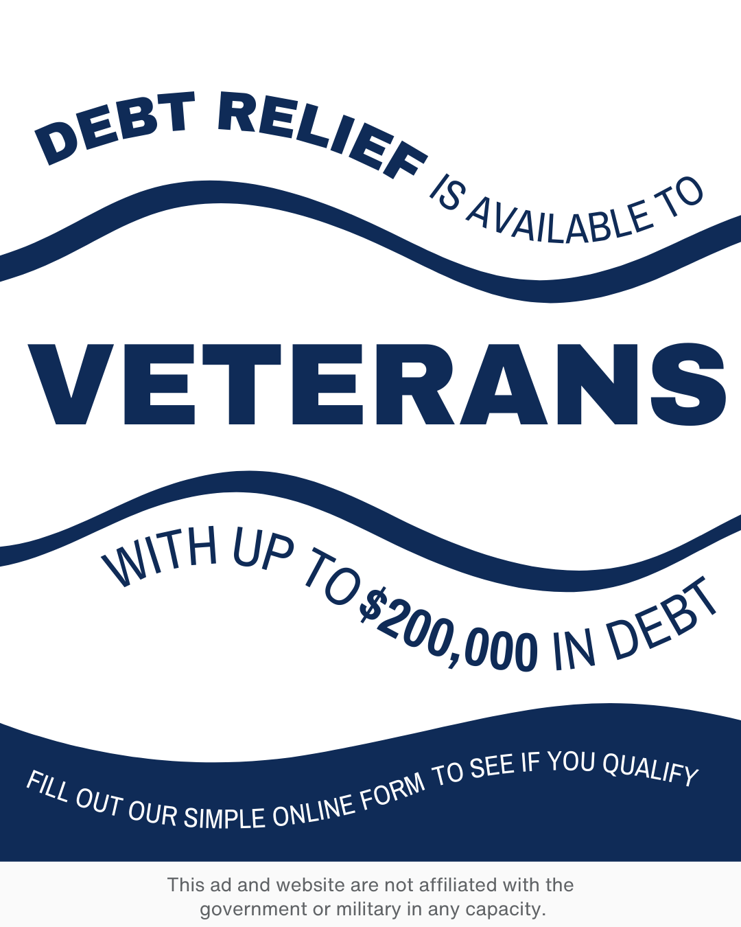 Veteran Debt Assistance Facebook ad