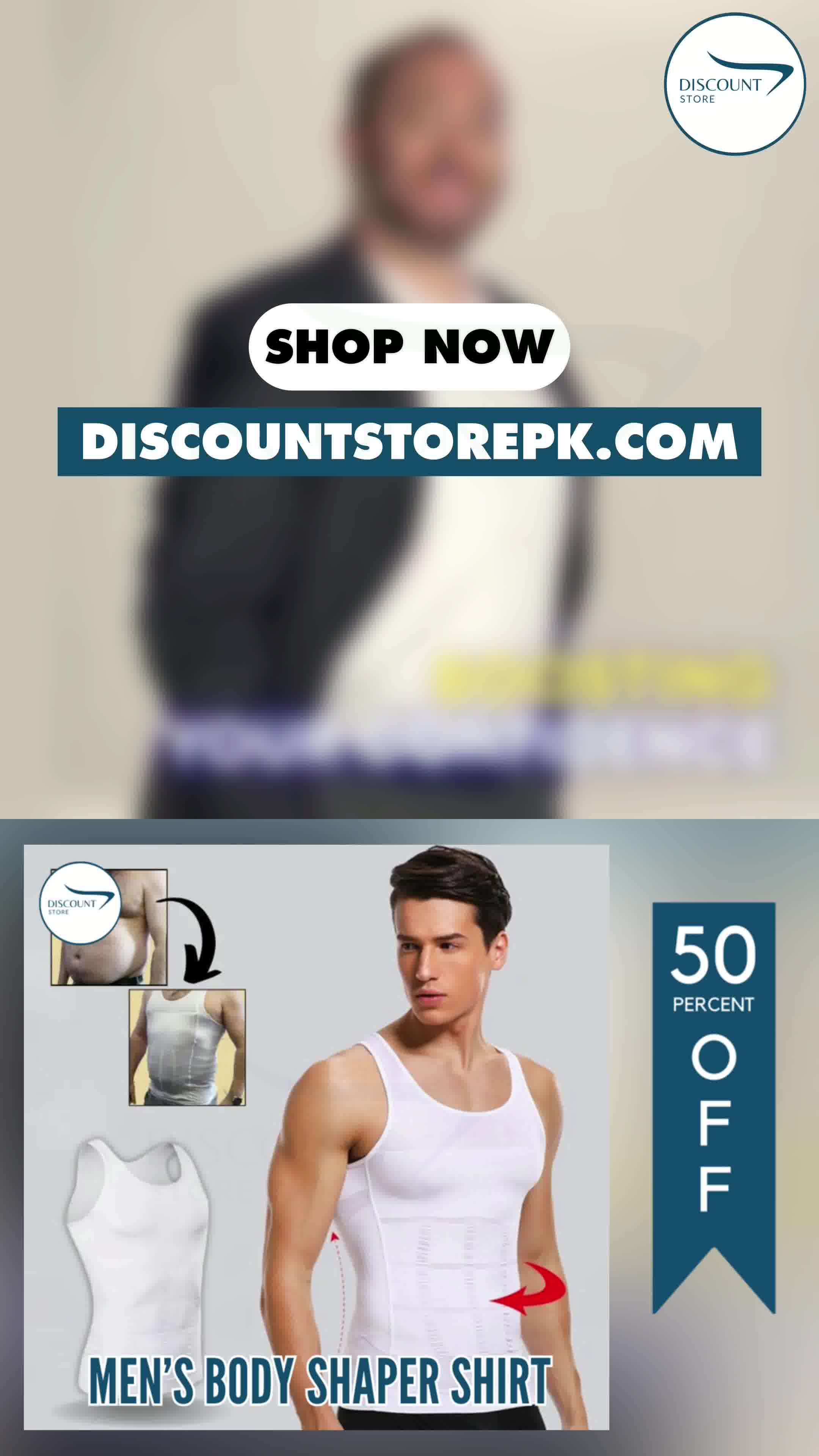 DiscountStore Facebook ad: Tired of stubborn belly fat?