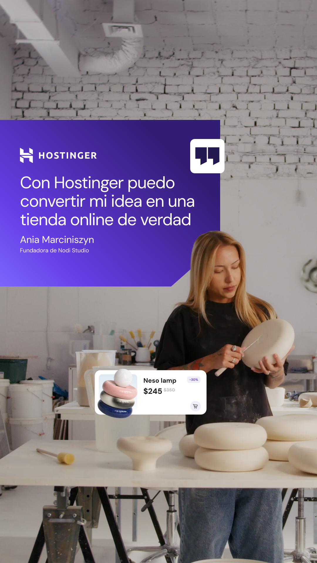 Hostinger Facebook ad: Lleva tu idea a internet