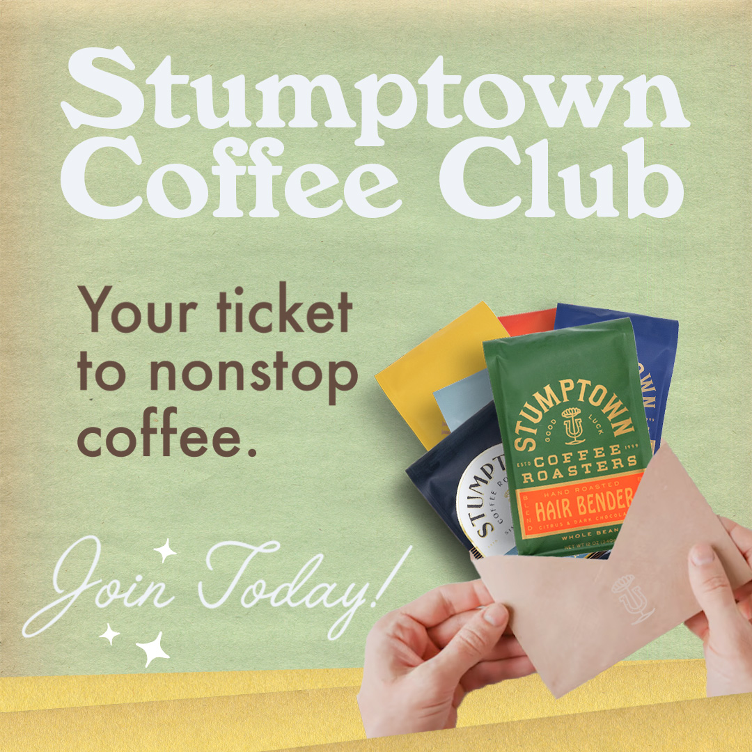 Stumptown Coffee Roasters Facebook ad: Never Run Out of Great Coffee Again.