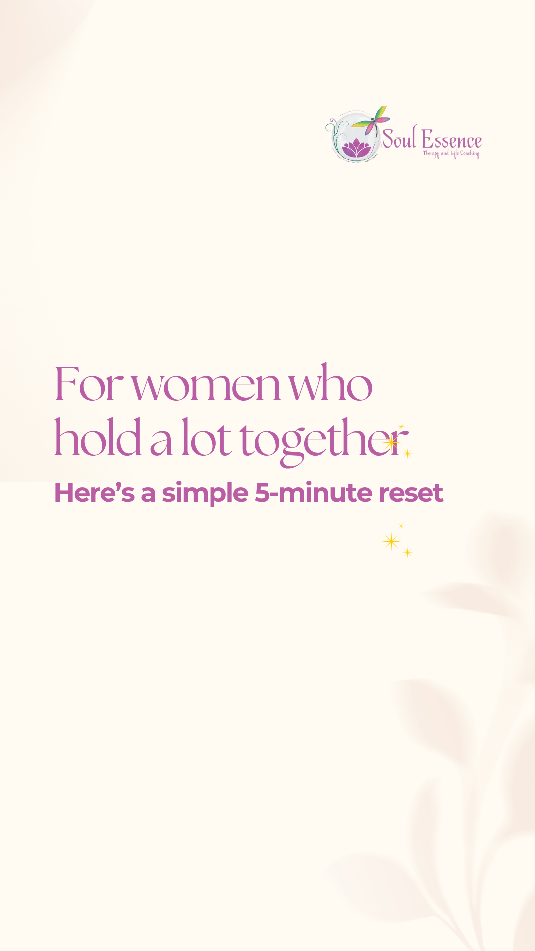 Soul Essence - Therapy & Life Coaching Facebook ad from May 21, 2026