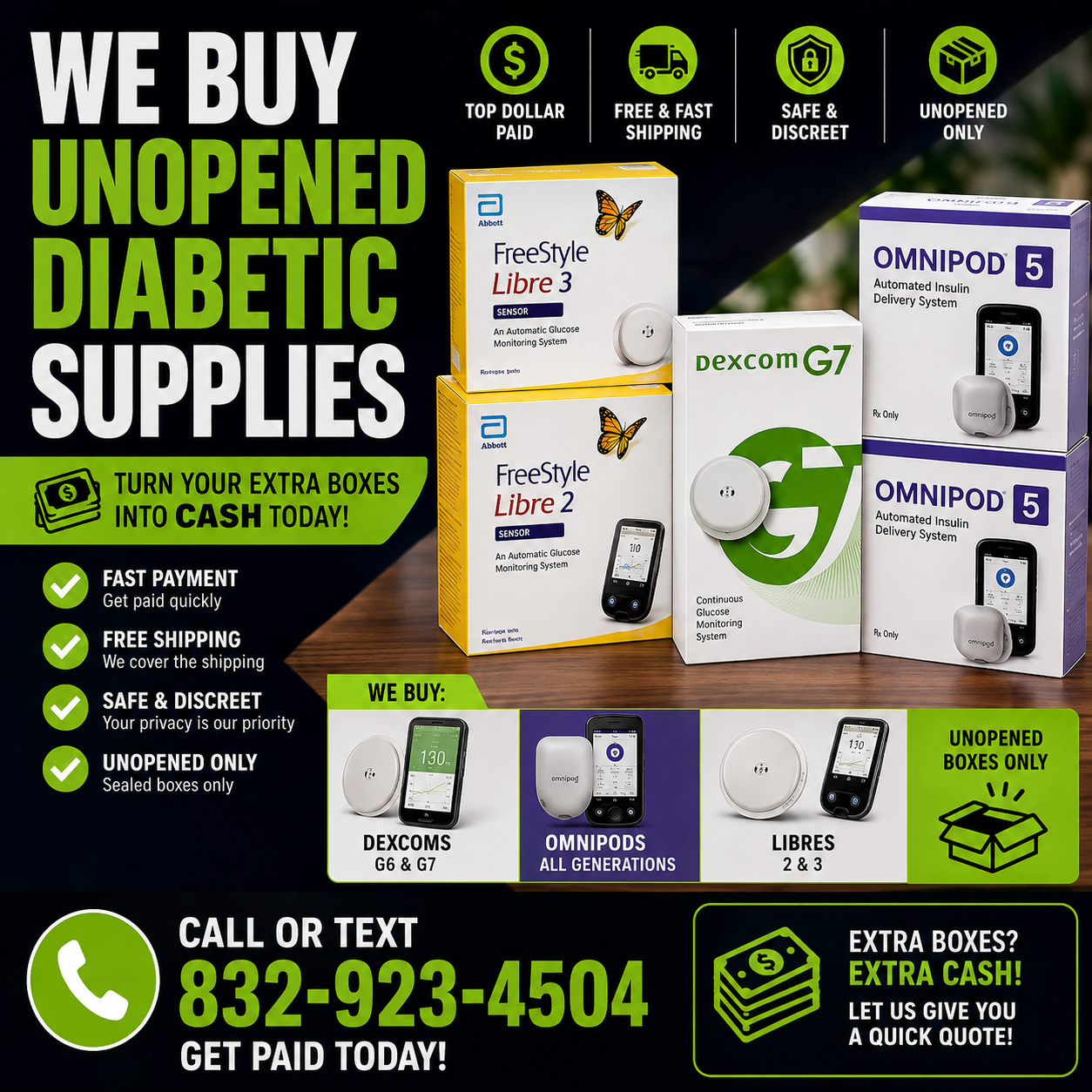 The Gold Spot Facebook ad: Cash For Diabetic Supplies