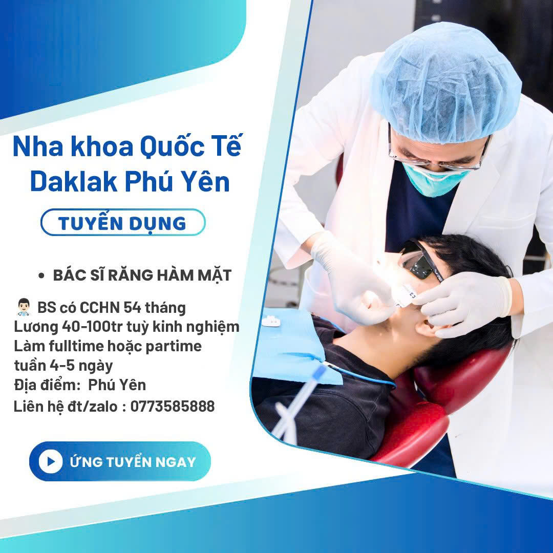 HR Tuyển Dụng Nha Khoa - RHM miền Nam Facebook ad: Nha khoa Quốc Tế Daklak Phú Yên tuyển…