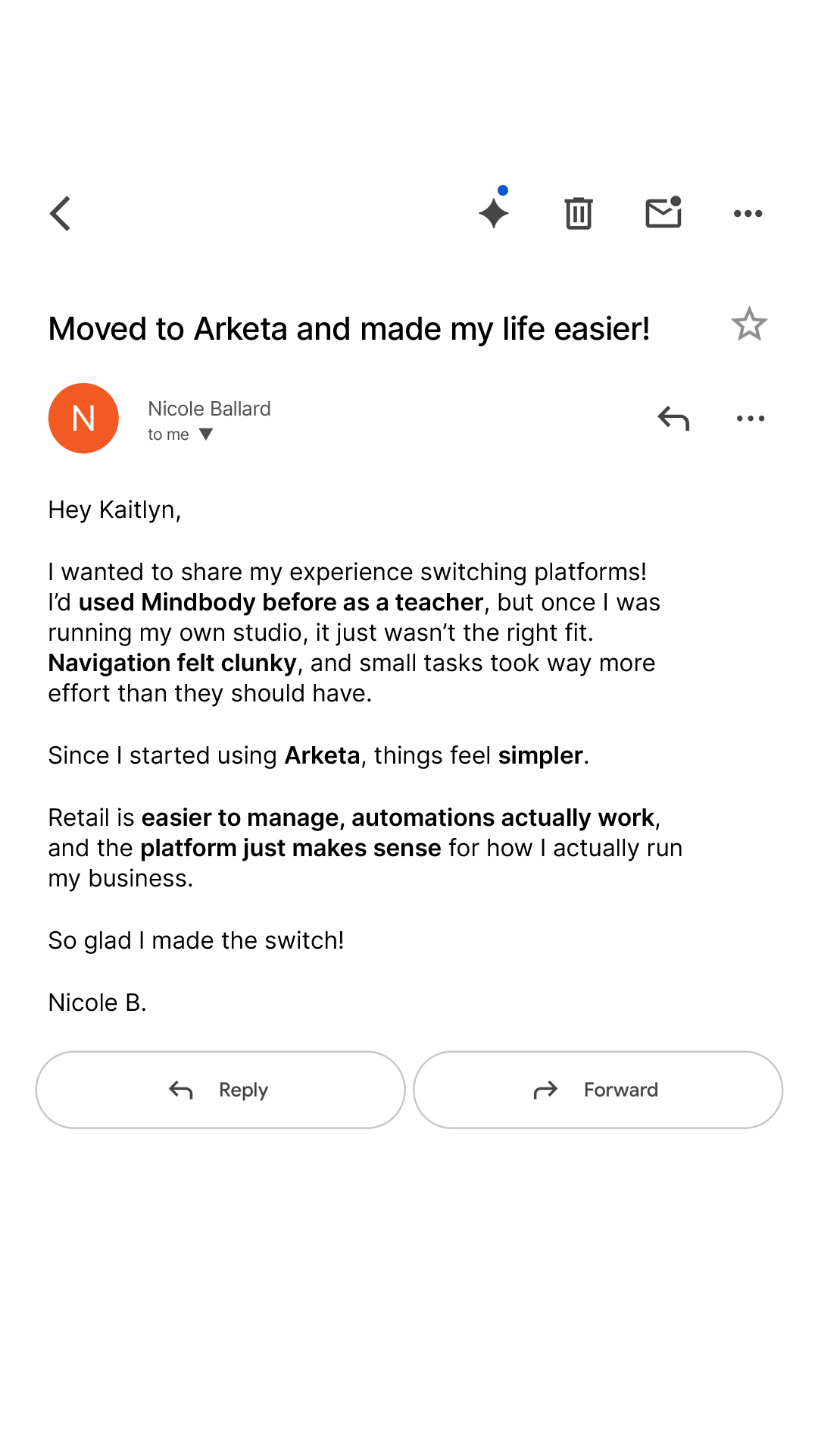 Arketa Facebook ad