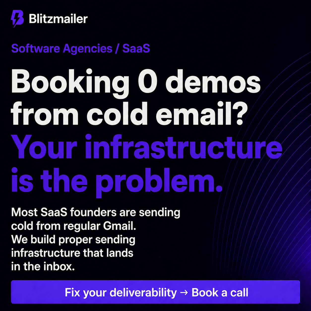 Blitz Mailer Facebook ad: Booking 0 demos from cold email?