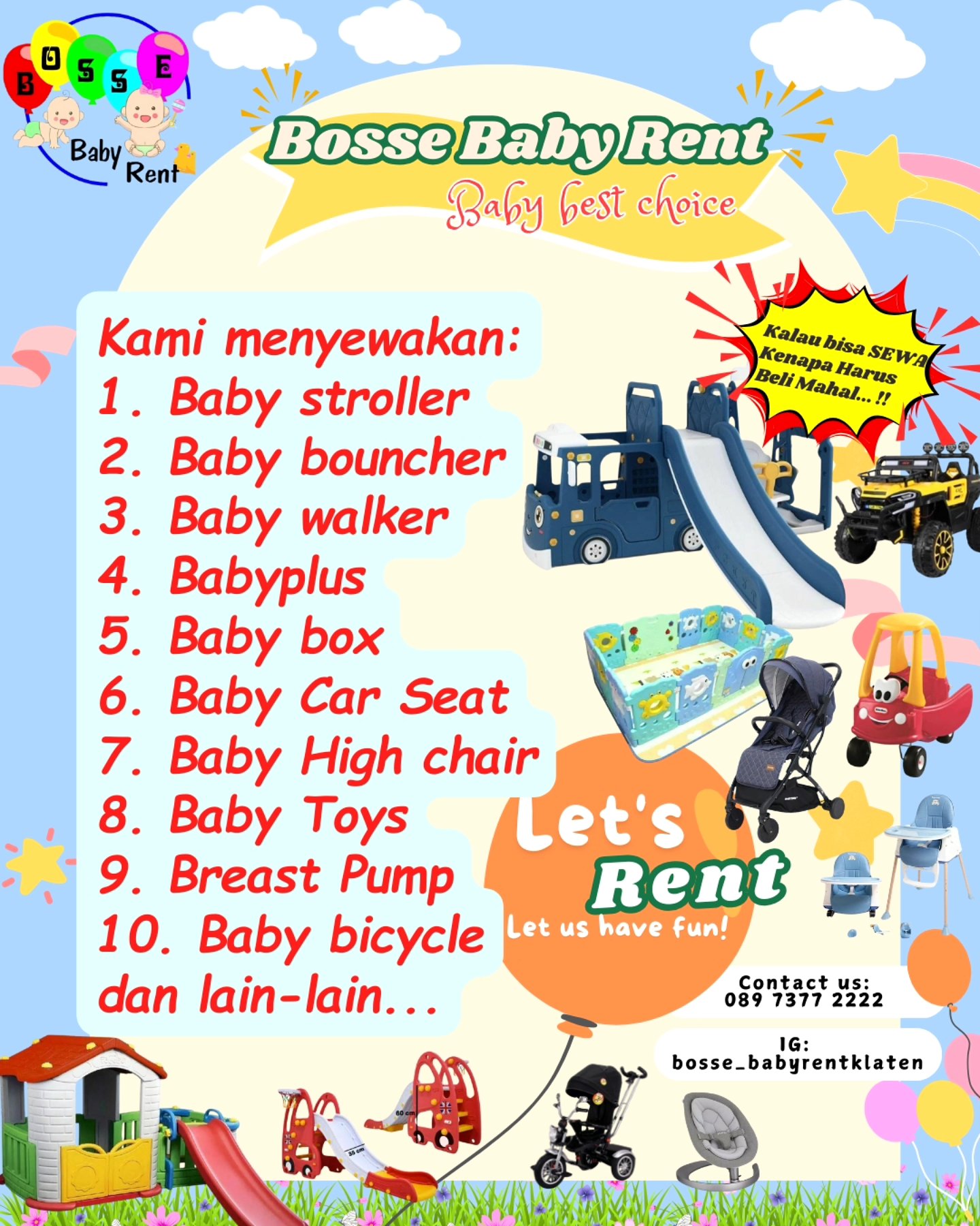 Bosse Baby Rent Klaten Facebook ad