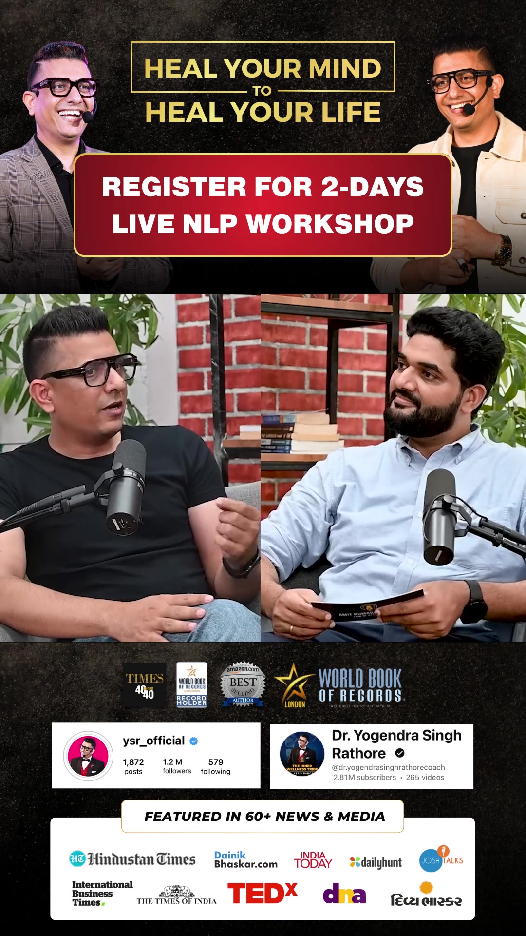 Dr. Yogendra Singh Rathore Facebook ad: Register For 2-Day LIVE NLP Foundation Workshop