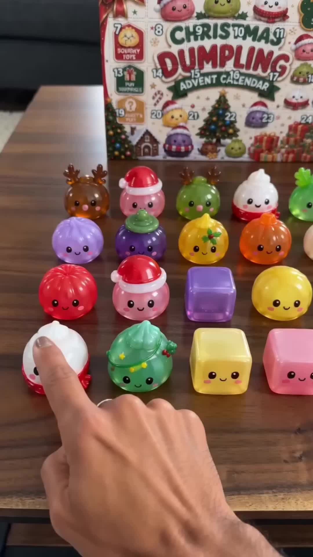 Wishhouse Facebook ad: Christmas Dumpling Squishy Advent Calendar, 24 Surprise Toys