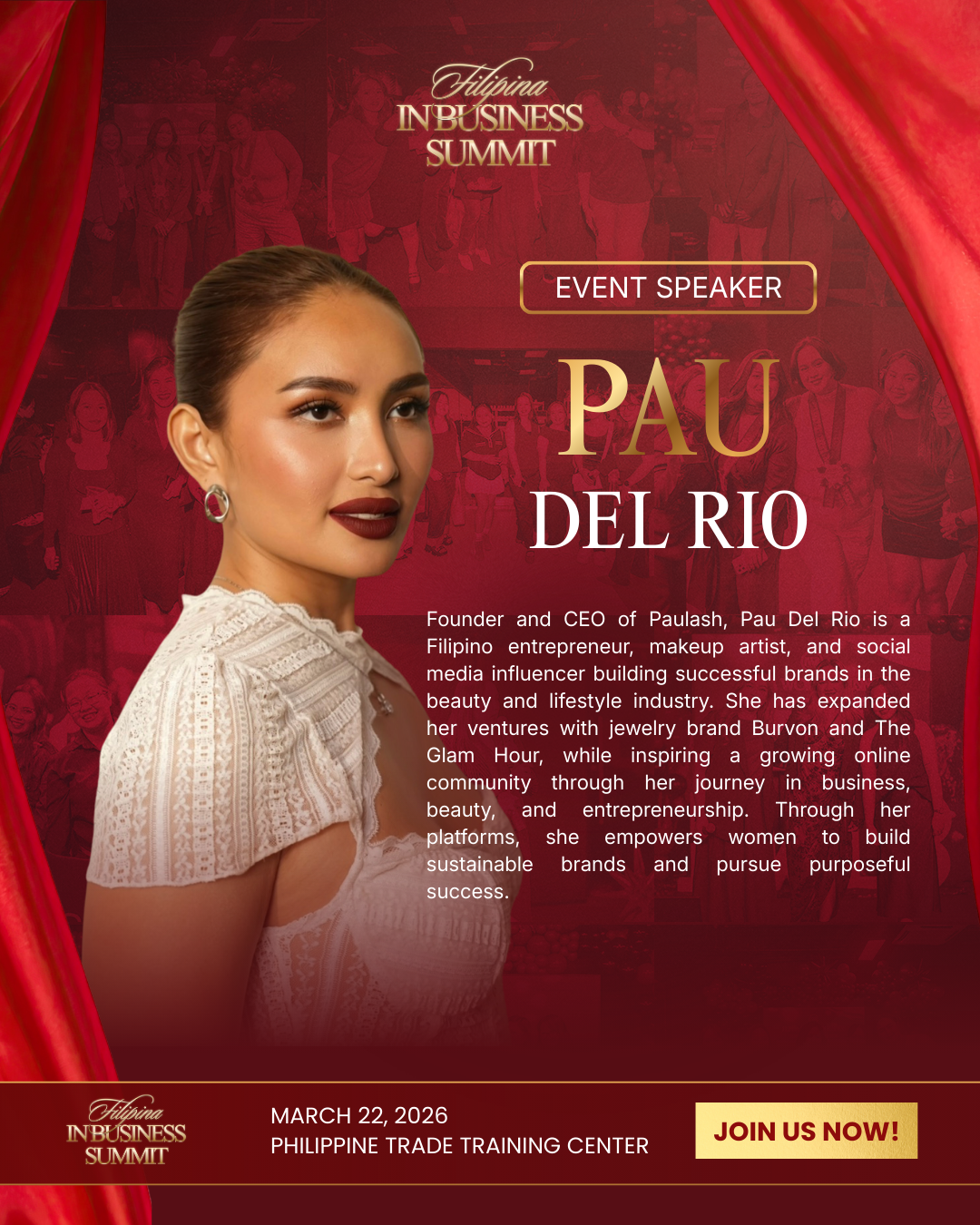Filipina Women in Business Facebook ad: Meet Pau Del Rio at the Filipina In Business Summit