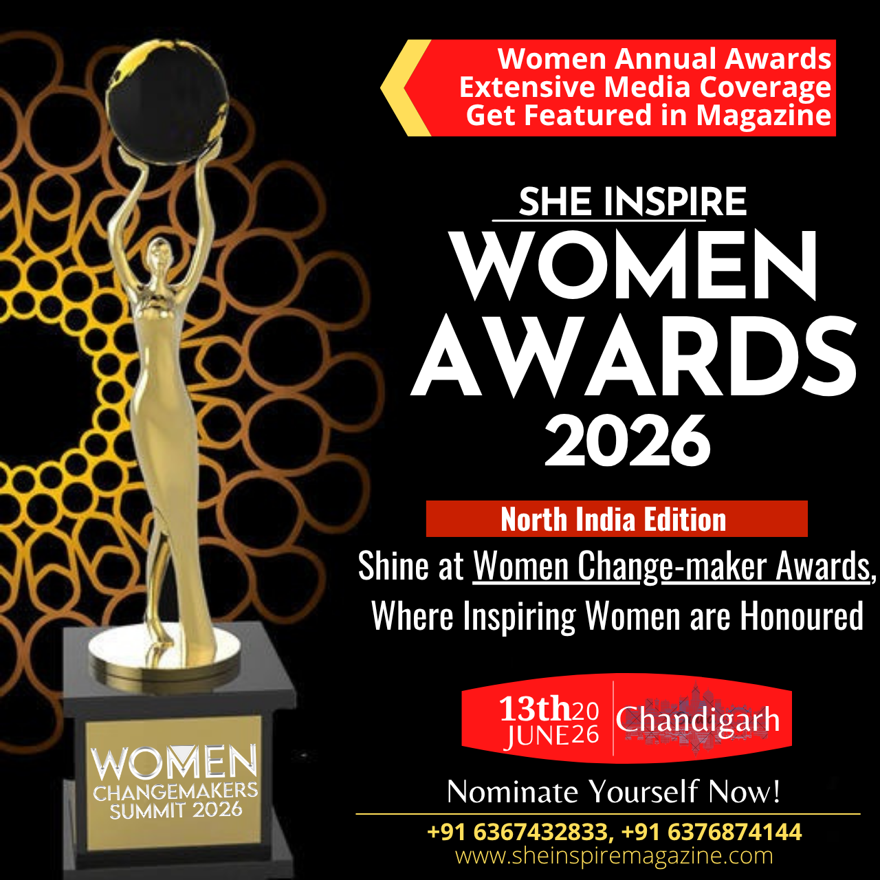 She Inspire Facebook ad: India's Biggest Women Summit & Awards 2026 - Chandigarh |…