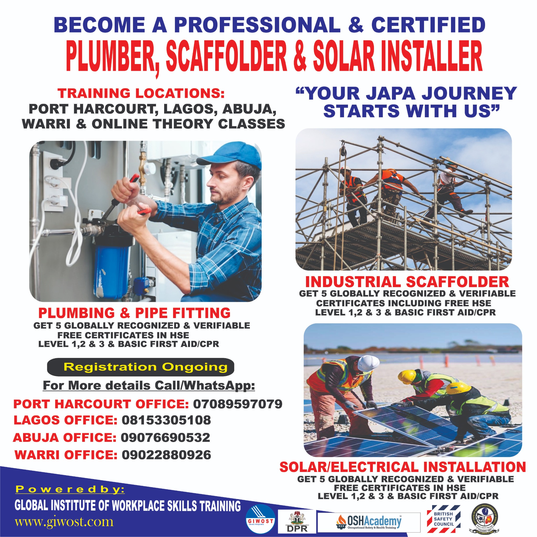 Global Institute of Workplace Skills Training Facebook ad: JAPA WITH SKILLS