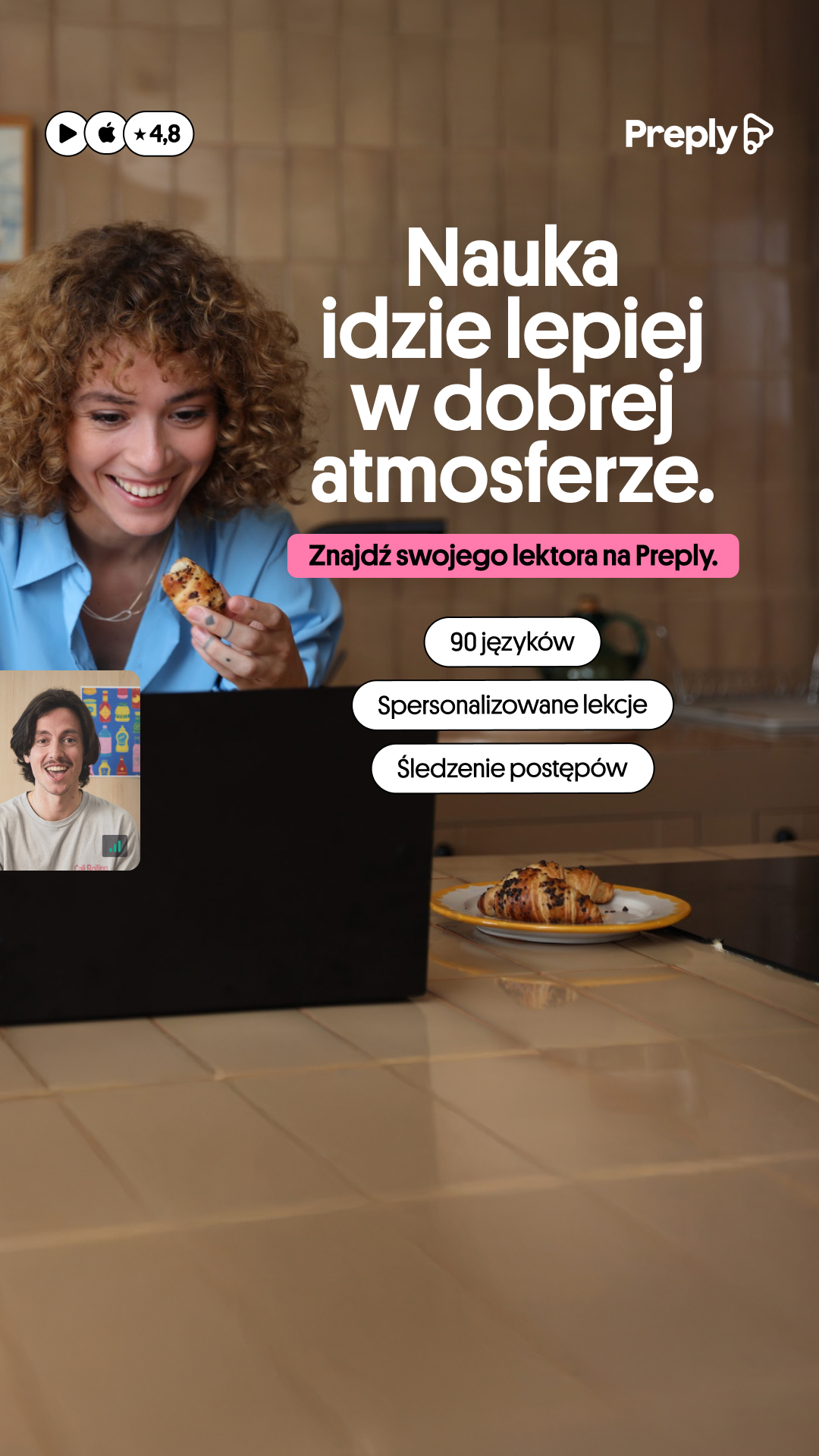 Preply Facebook ad