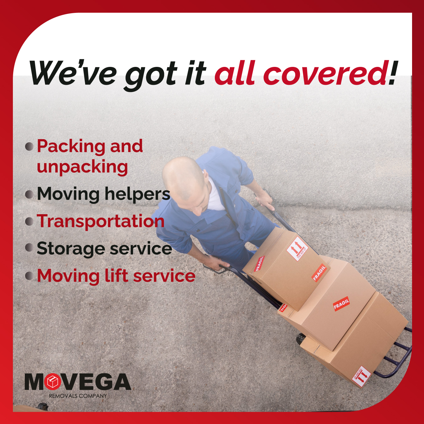Movega Removals Facebook ad: Plan your move with confidence using the expertise…