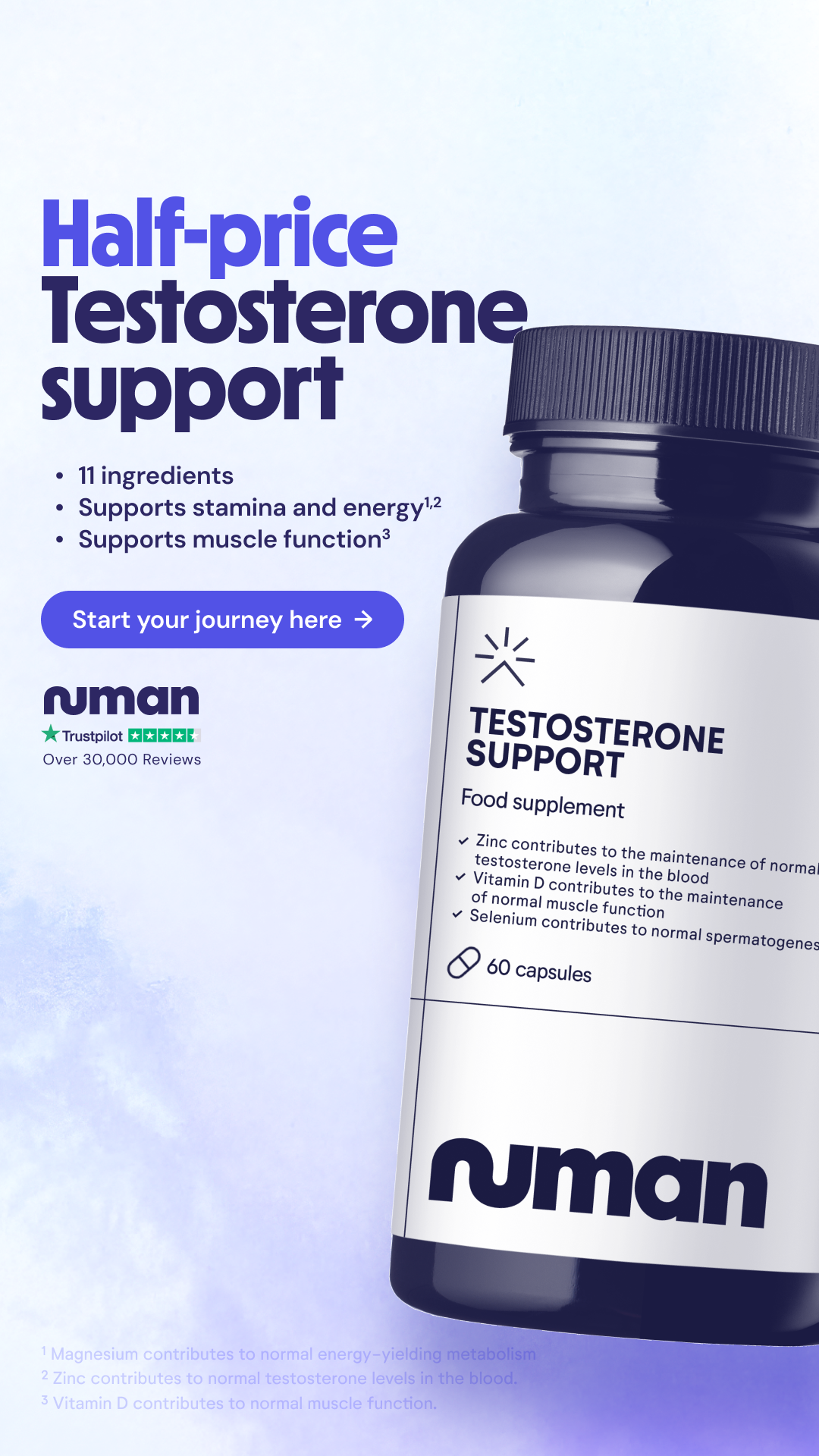 Numan - Digital healthcare Facebook ad: Get 50% Off Testosterone Support