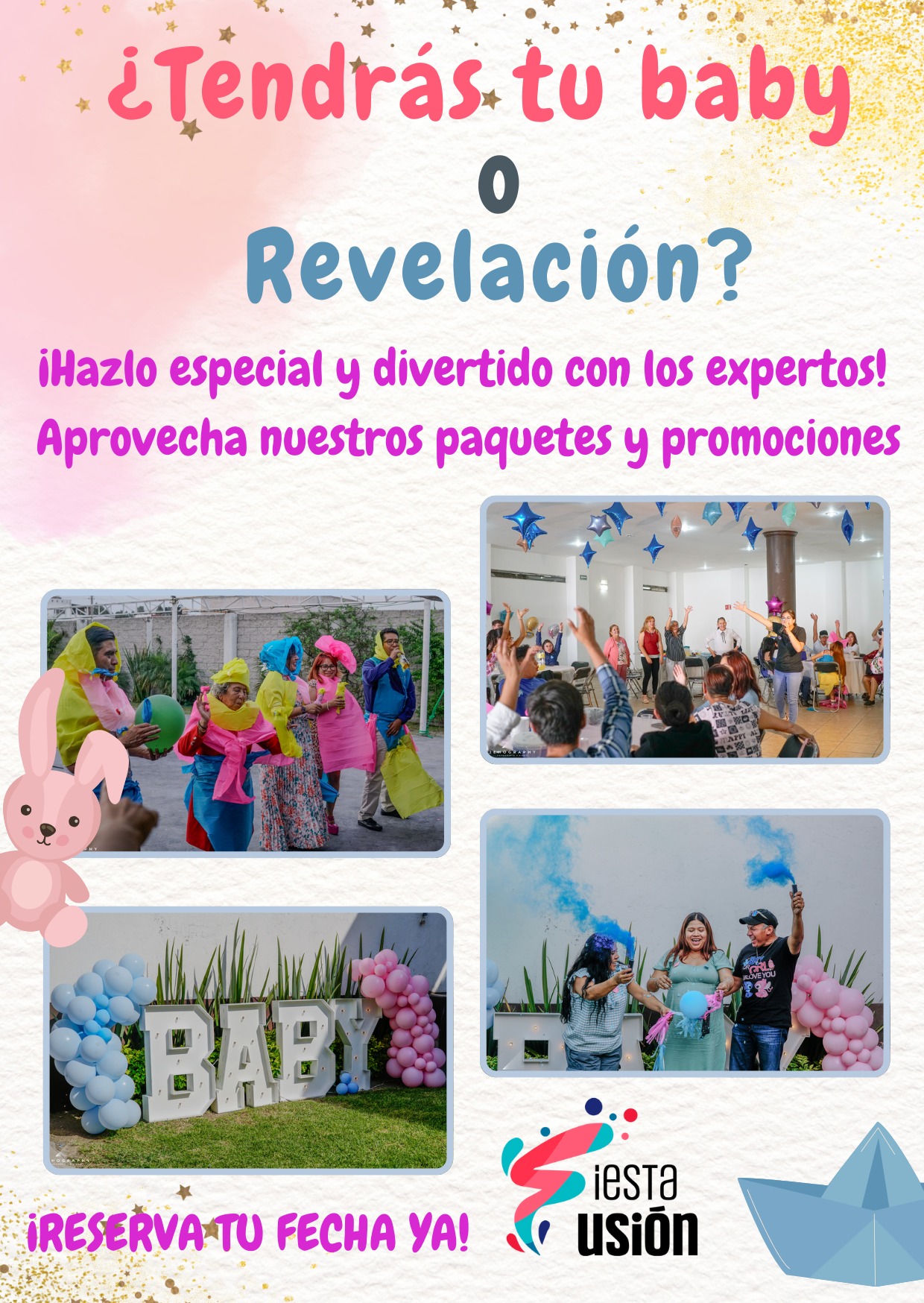 Fiesta Fusión Facebook ad: ¡Haz de tu 𝐁𝐚𝐛𝐲 𝐒𝐡𝐨𝐰𝐞𝐫 o 𝐑𝐞𝐯𝐞𝐥𝐚𝐜𝐢𝐨́𝐧…
