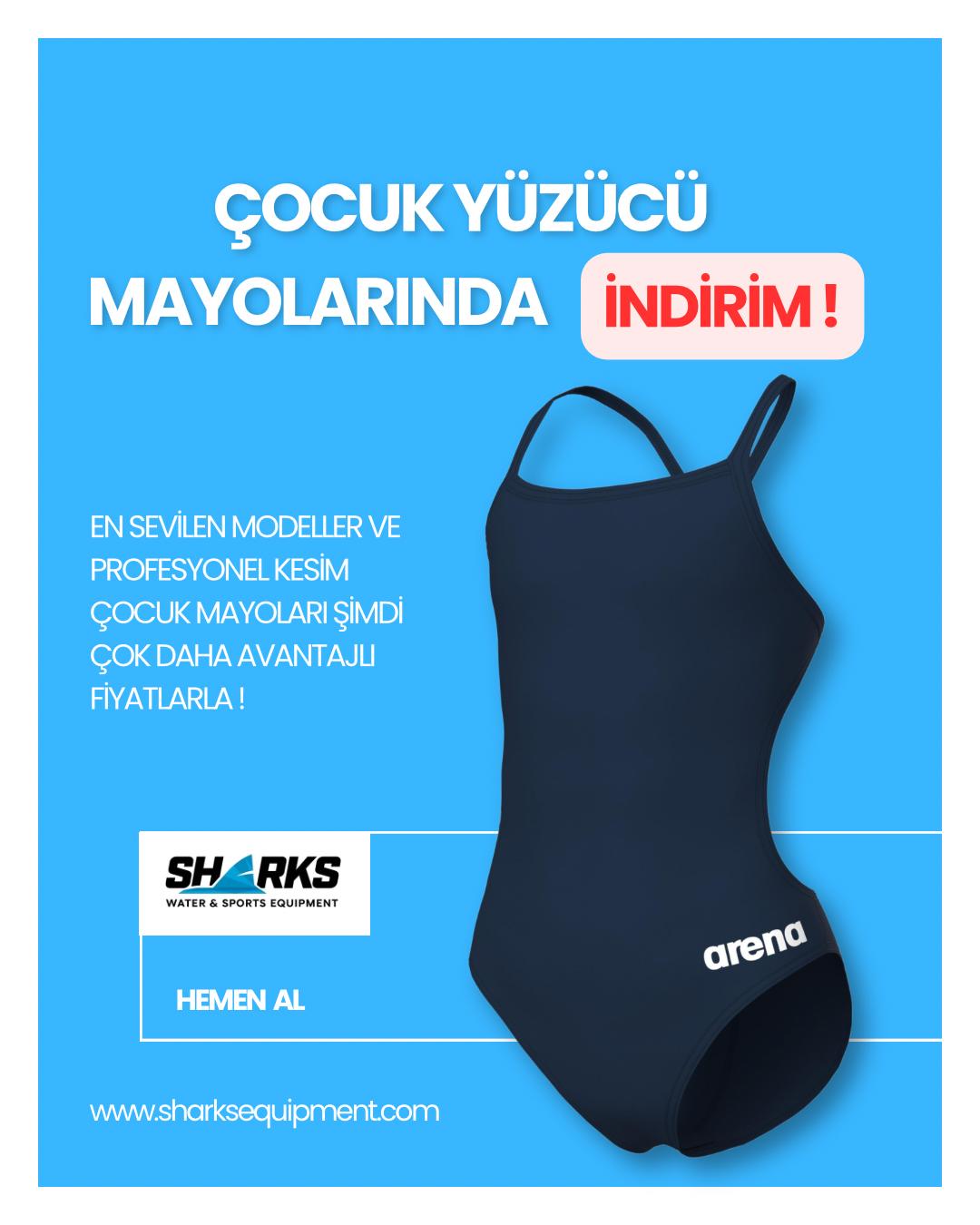 Sharks Water & Sports Equipment Facebook ad: Çocuklarınızın gelişimi için doğru ekipmanla başlayın.
