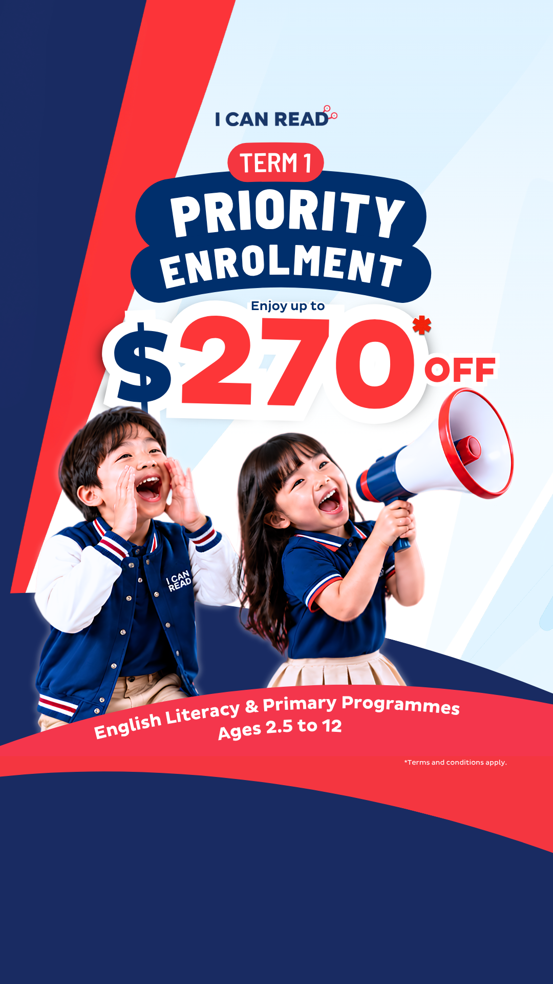 I Can Read Singapore Facebook ad: Priority Enrolment for I Can Readโs 2027 Term 1 is open