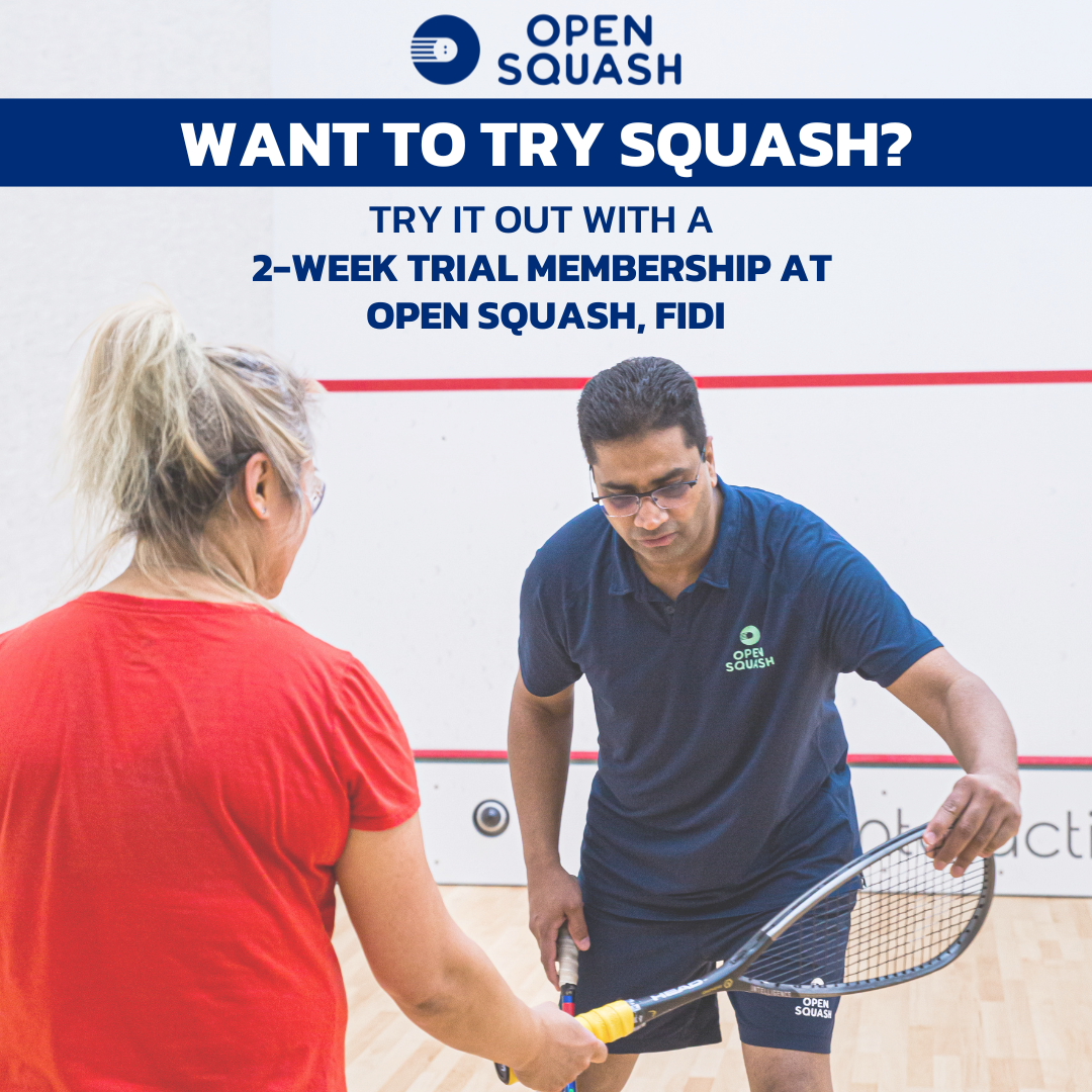 Open Squash Facebook ad: Limited-time Trial Membership!