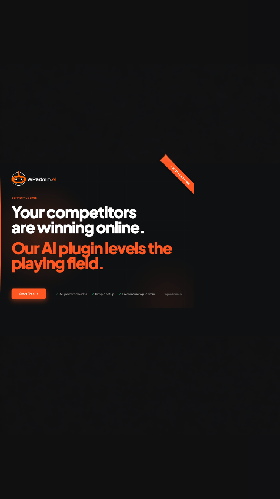 WPadmin.AI - Development plugin for WordPress Facebook ad: Outperform Your Competition