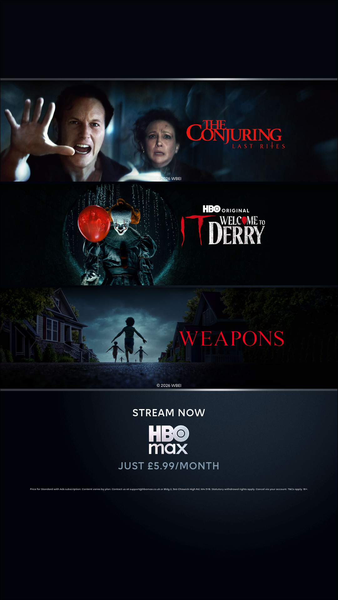 HBO Max Facebook ad from May 13, 2026