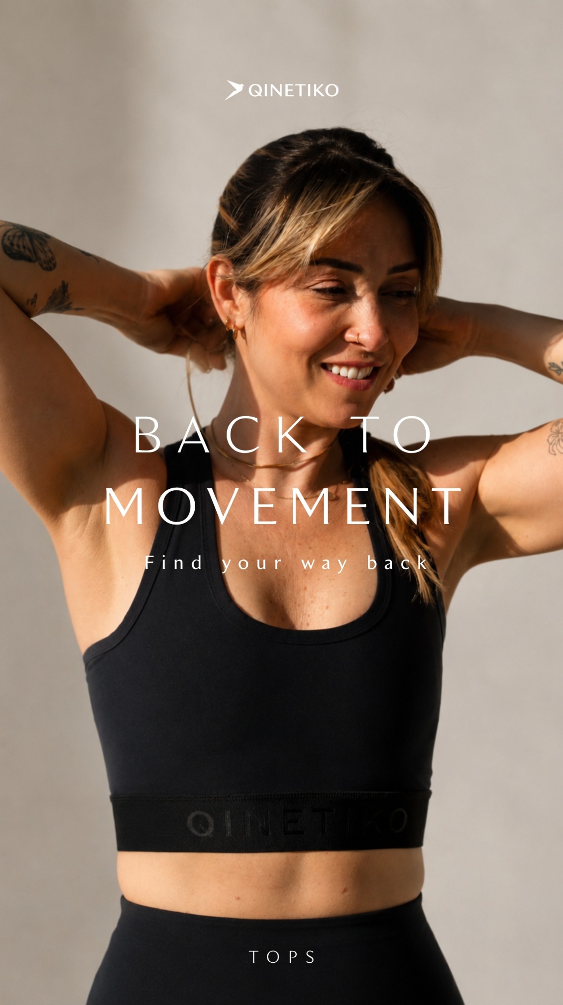 Qinetiko.com Premium & Sustainable Activewear Facebook ad: Summer Sales up to -50% | Qinetiko