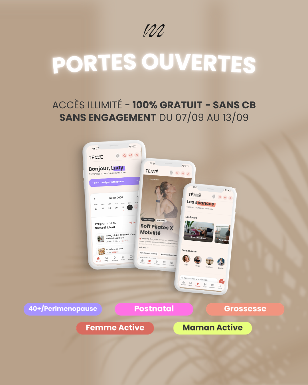Studio Témé Facebook ad: Portes Ouvertes Studio Témé: 100 % Gratuit!