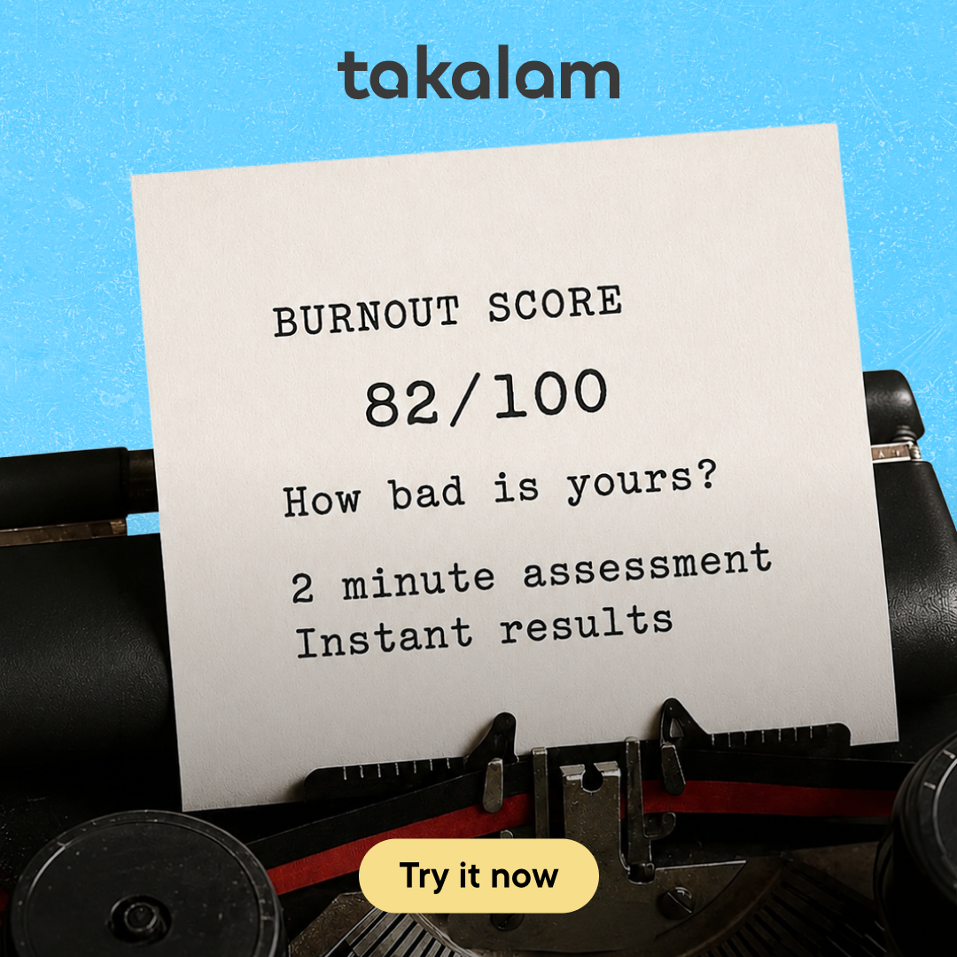 Takalam Online Counseling Facebook ad: Take 2 minutes to check in with yourself.