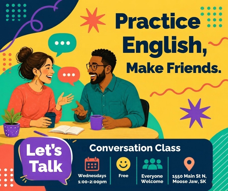 Let's Talk: English Conversation Circle Facebook ad: Improve Your English Skills with Friends