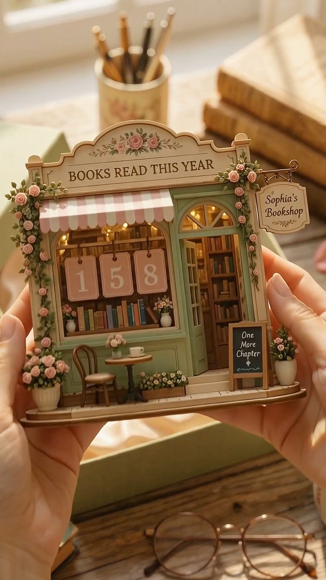 Woohops Facebook ad: Custom Books Read Counter, Reading Plaque