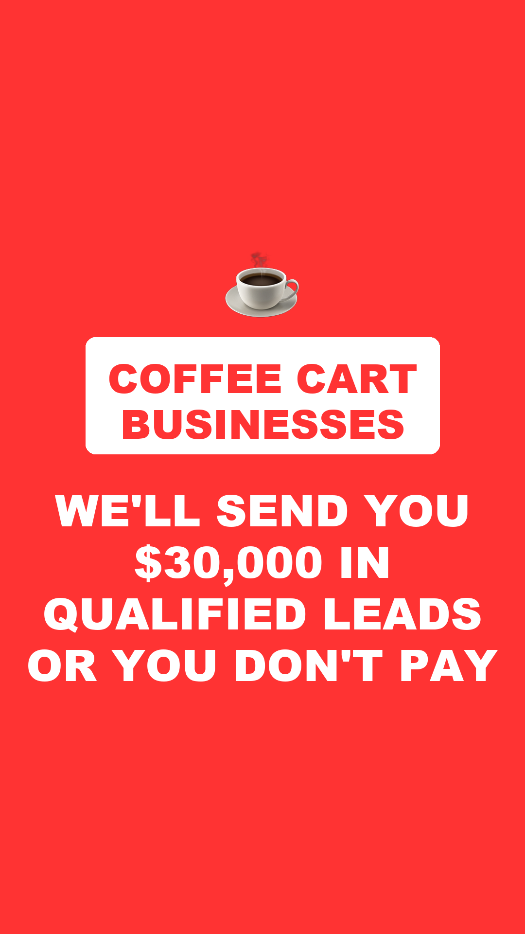 Event Business Marketing Facebook ad: Grow Your Coffee Cart Business