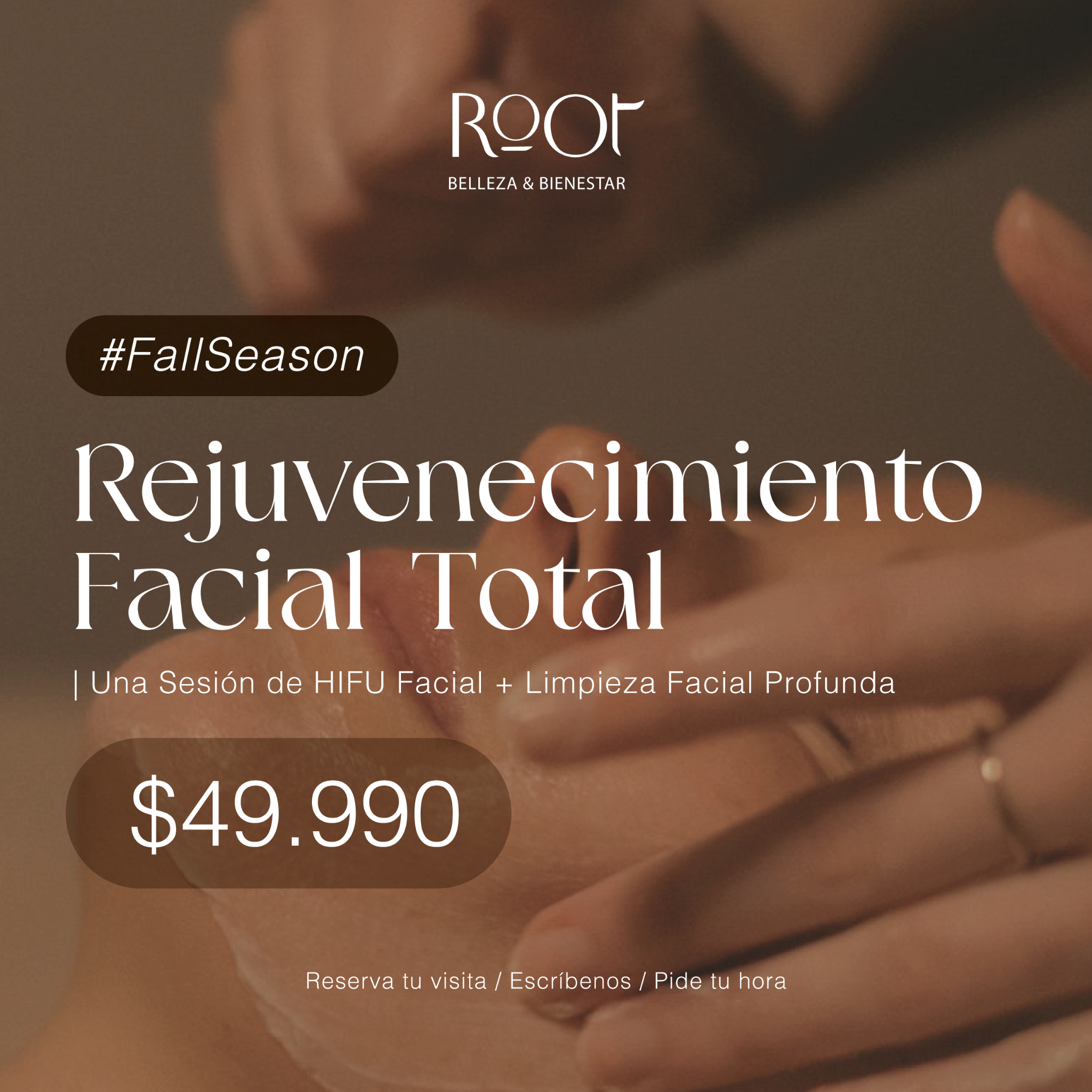 Root Studio Facebook ad: Renueva tu rostro hoy