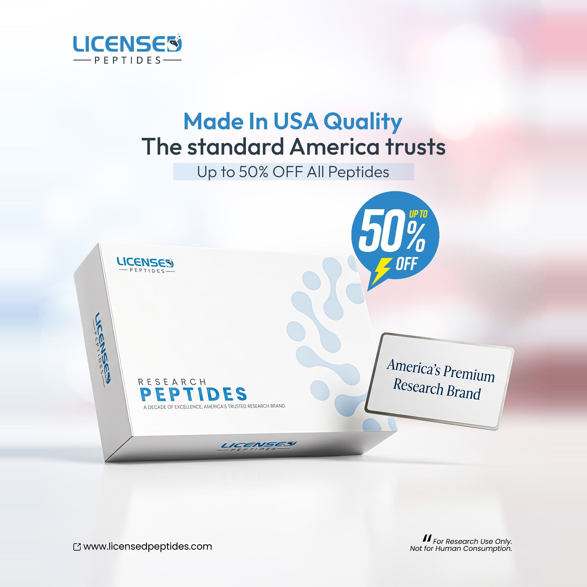 Licensed Peptides Research Updates Facebook ad