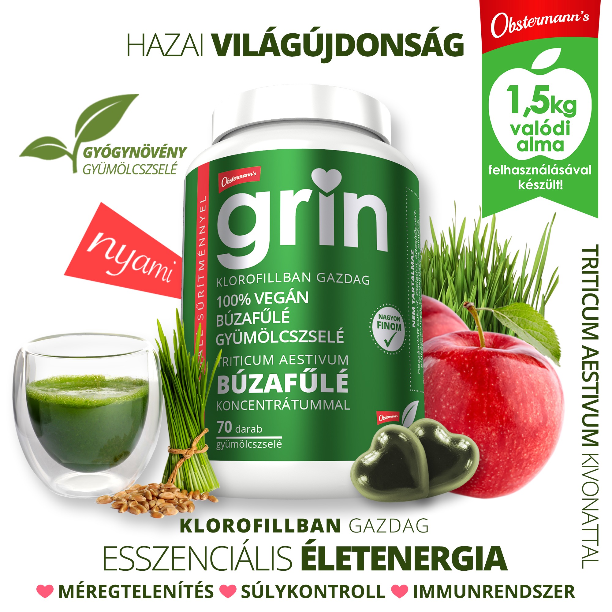 Obstermann's multi-gumivitaminok valódi almából Facebook ad