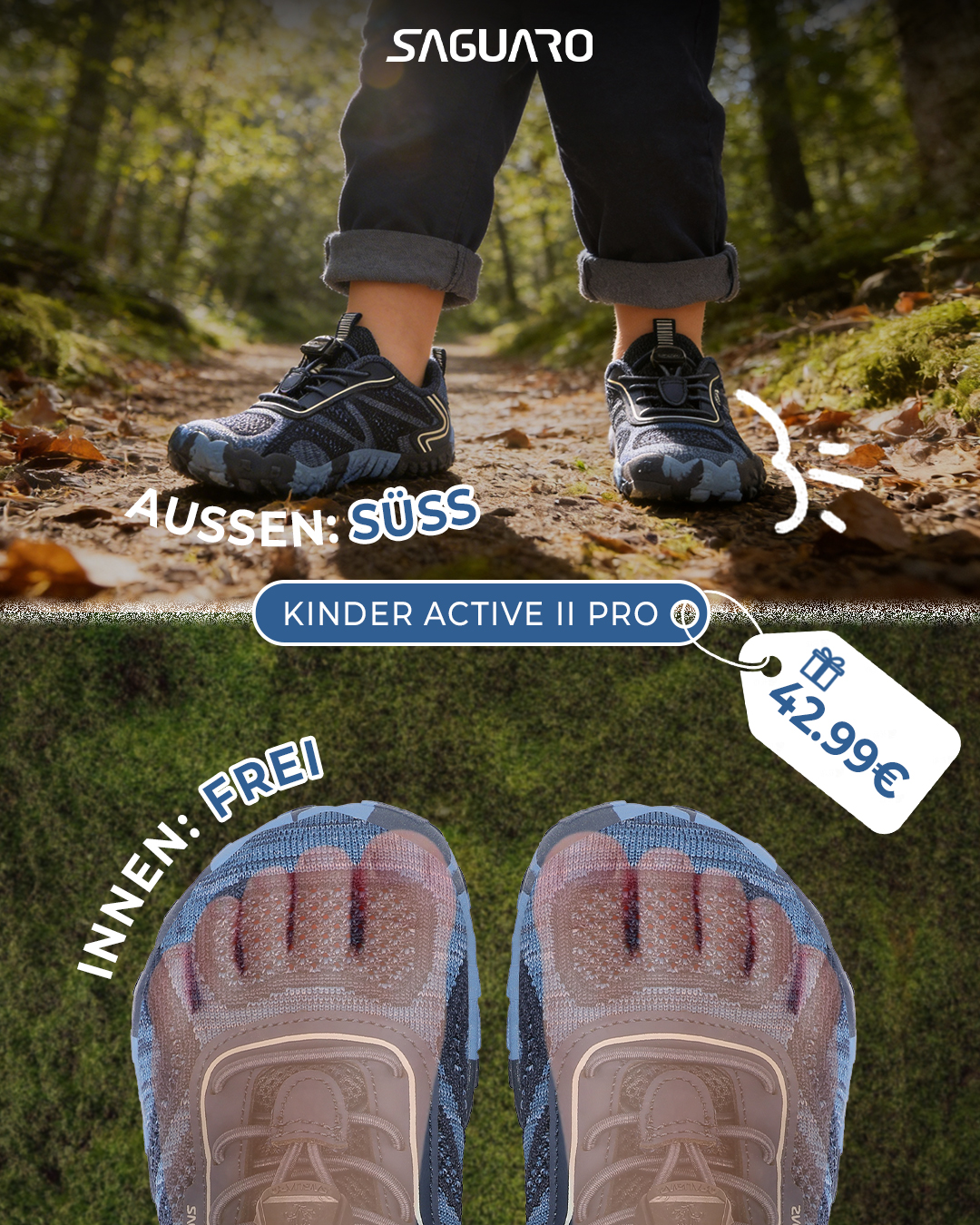 Saguaro De Facebook ad: Neue verbesserte Kinderschuhe, jetzt erhältlich