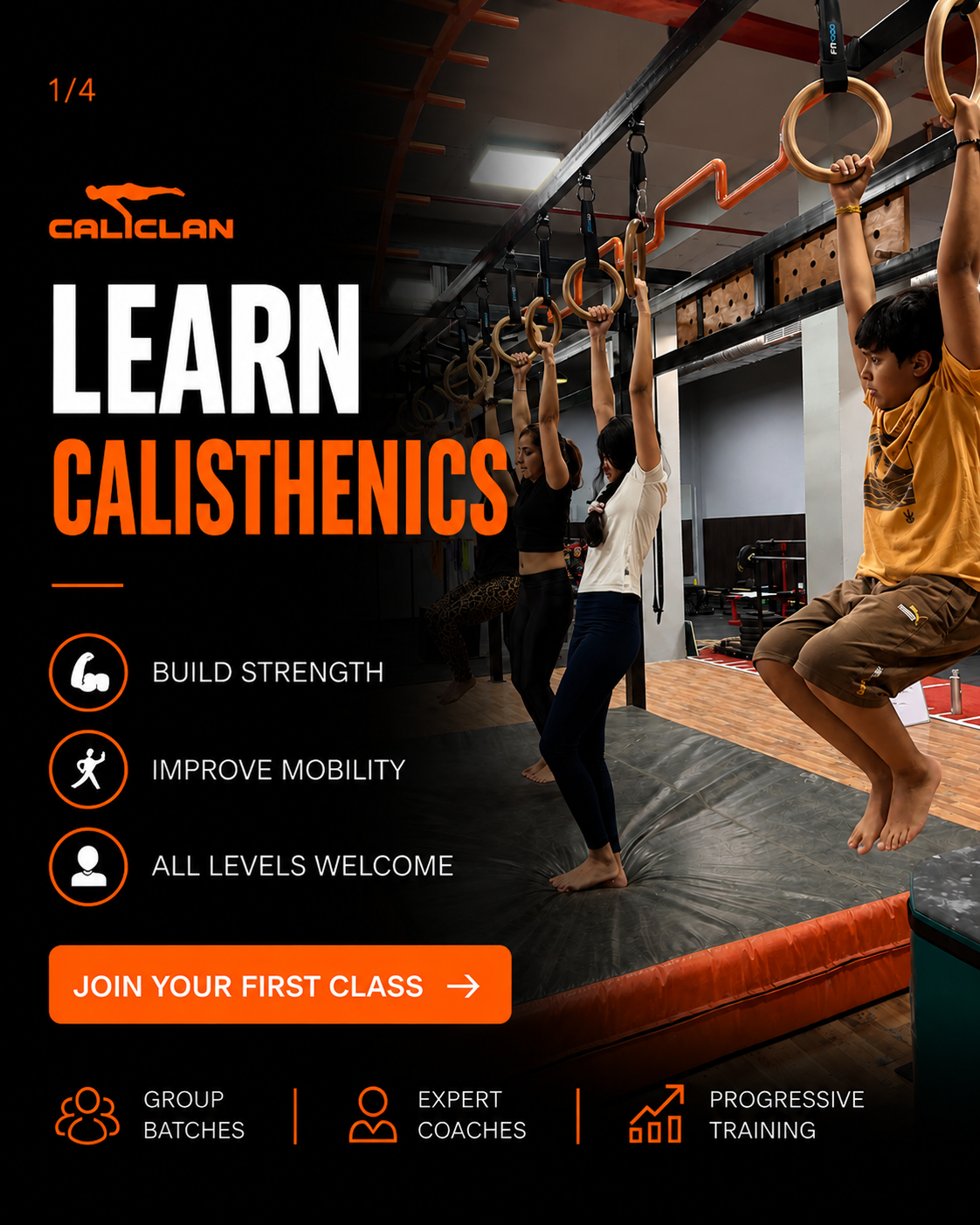 CaliClan Academy Facebook ad: Learn Bodyweight training, Handstand, Freestyle…