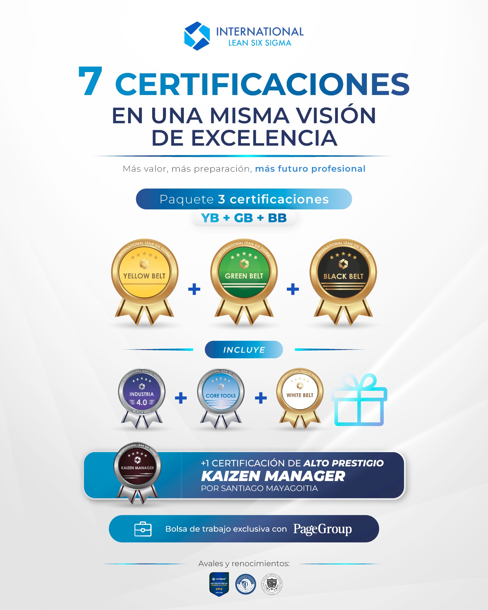 International Lean Six Sigma Facebook ad: Lean Six Sigma con certificaciones que nadie más ofrece