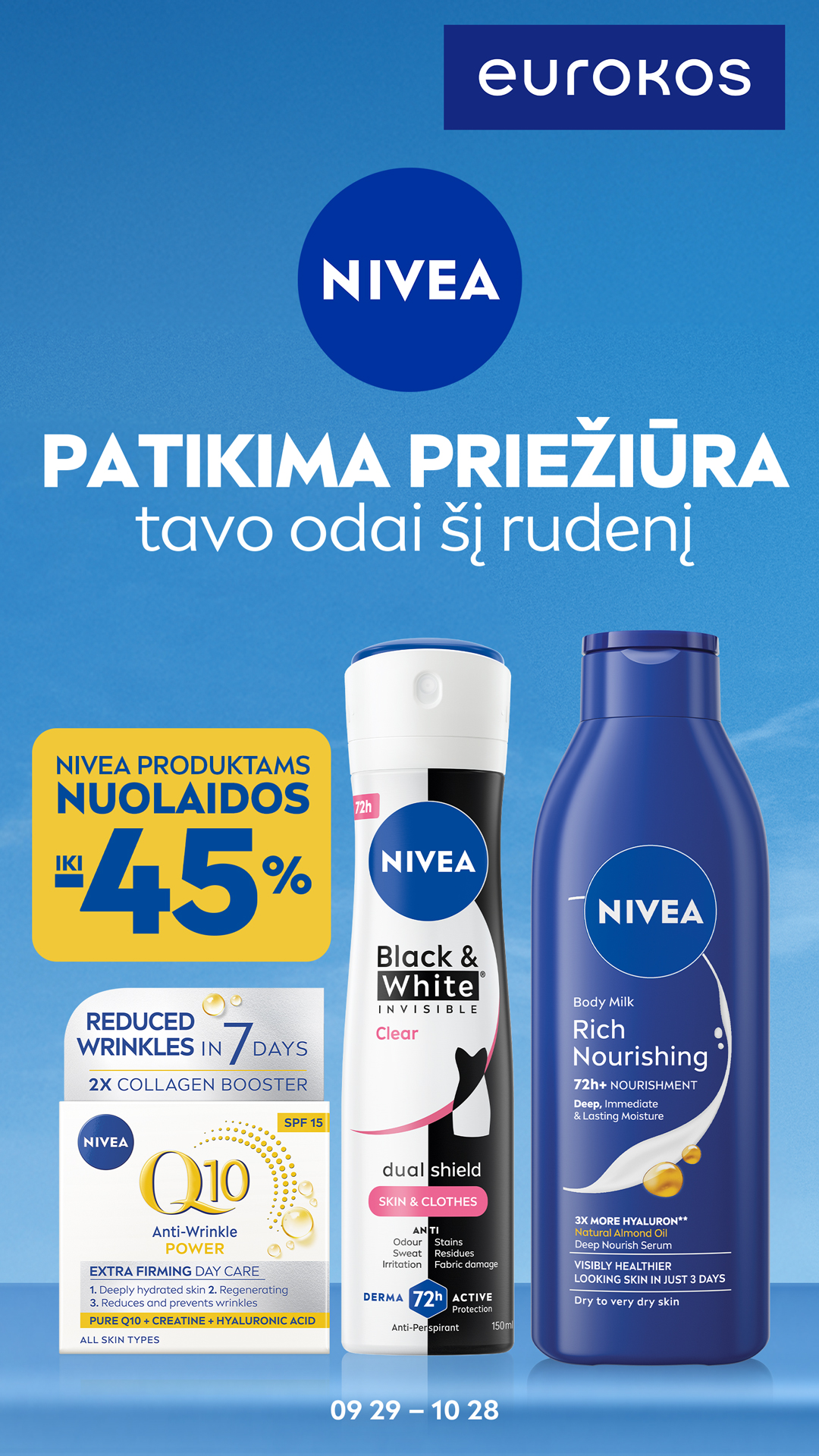 EUROKOS Facebook ad: NIVEA iki -45%