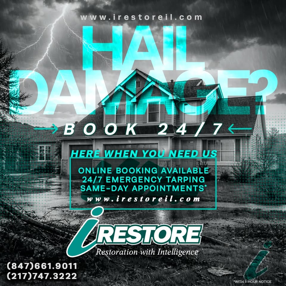 IRestore Facebook ad: Roofing, Siding, Window & Gutter Services for IL…