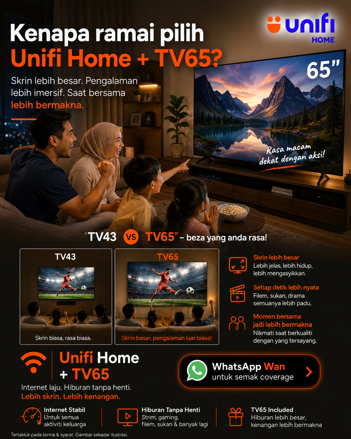 Tm Unifi High Speed Internet No 1 Malaysia Facebook ad: TV 65 Pilihan Ramai Keluarga