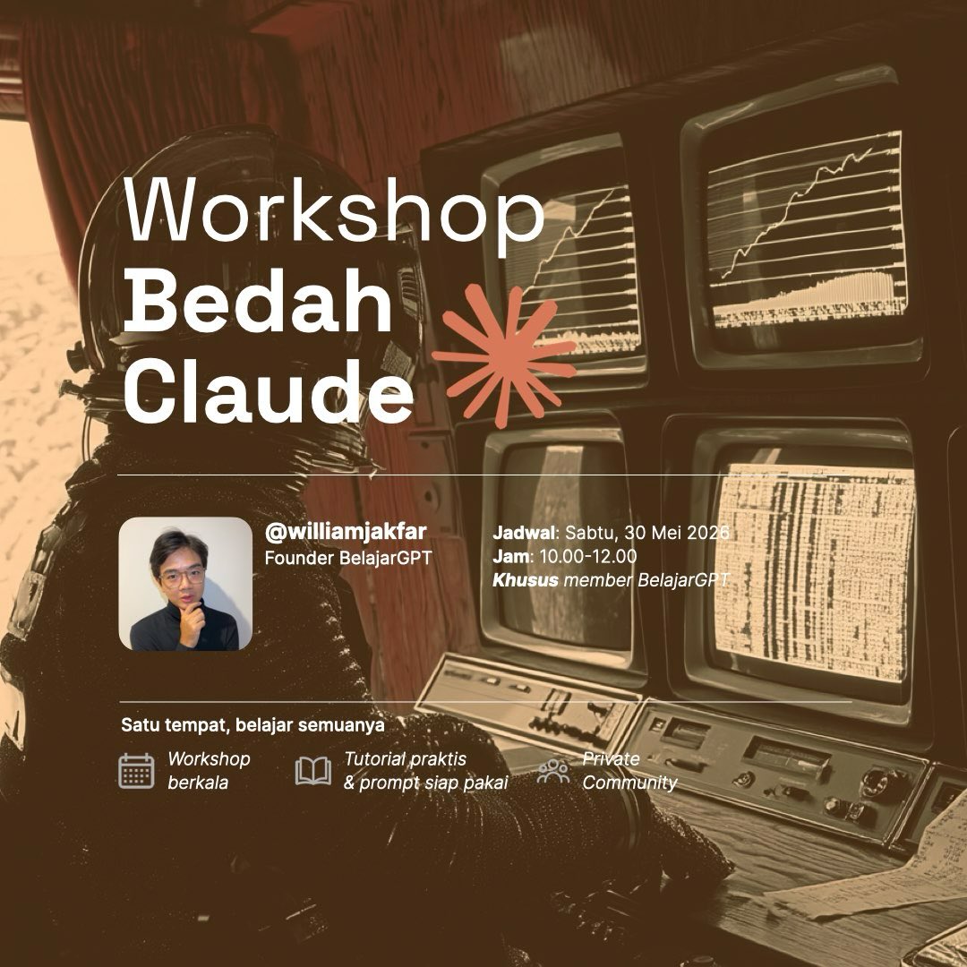 BelajarGPT Facebook ad: Mari mari belajar claude.