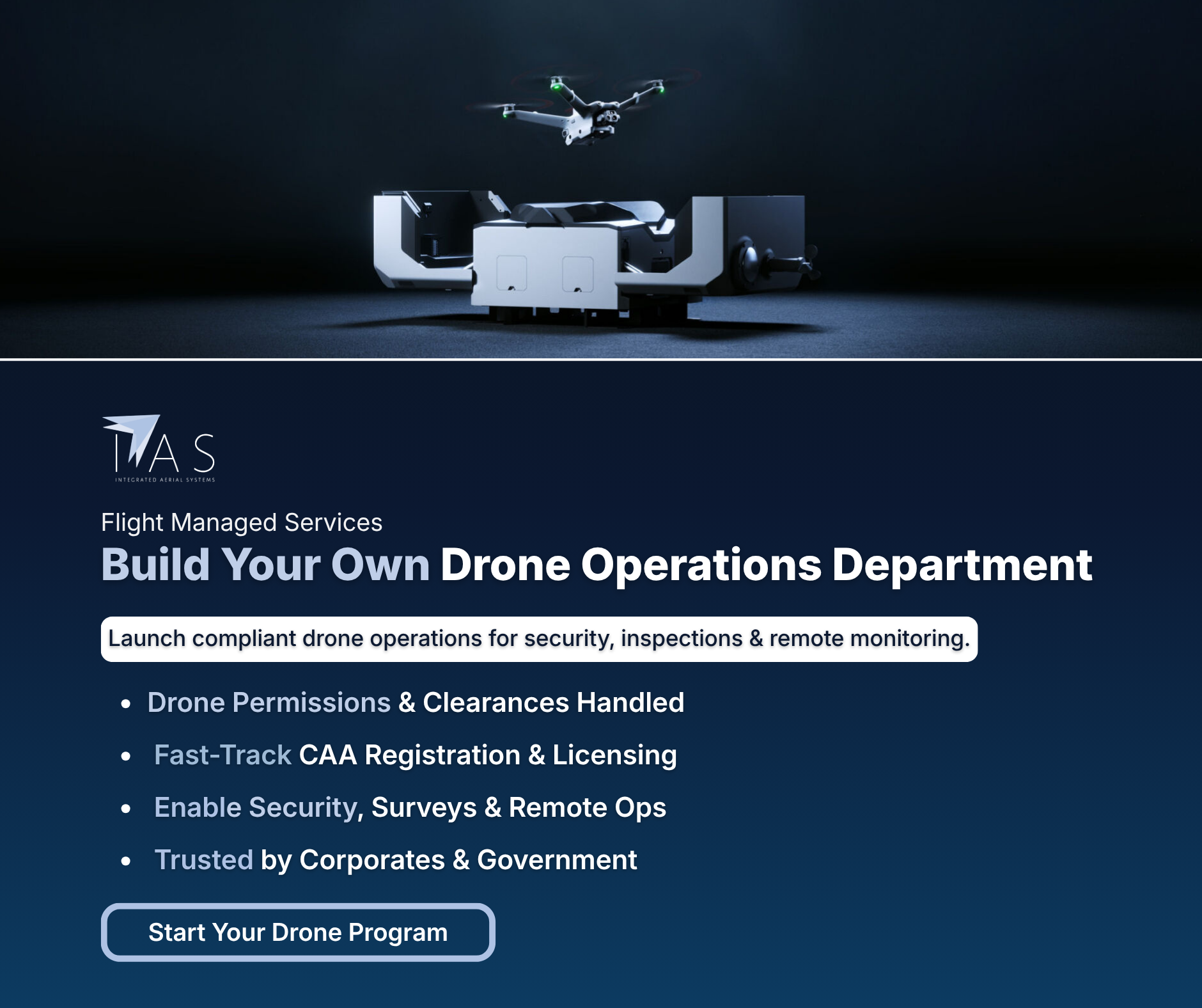Integrated Aerial Systems Facebook ad from Apr 3, 2026