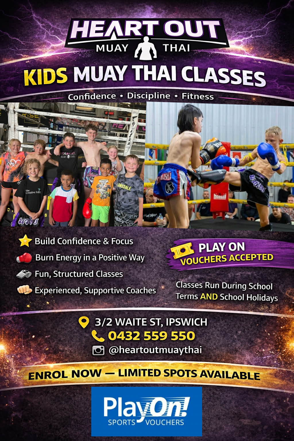 Heart-Out Muay Thai Facebook ad from Jan 19, 2026