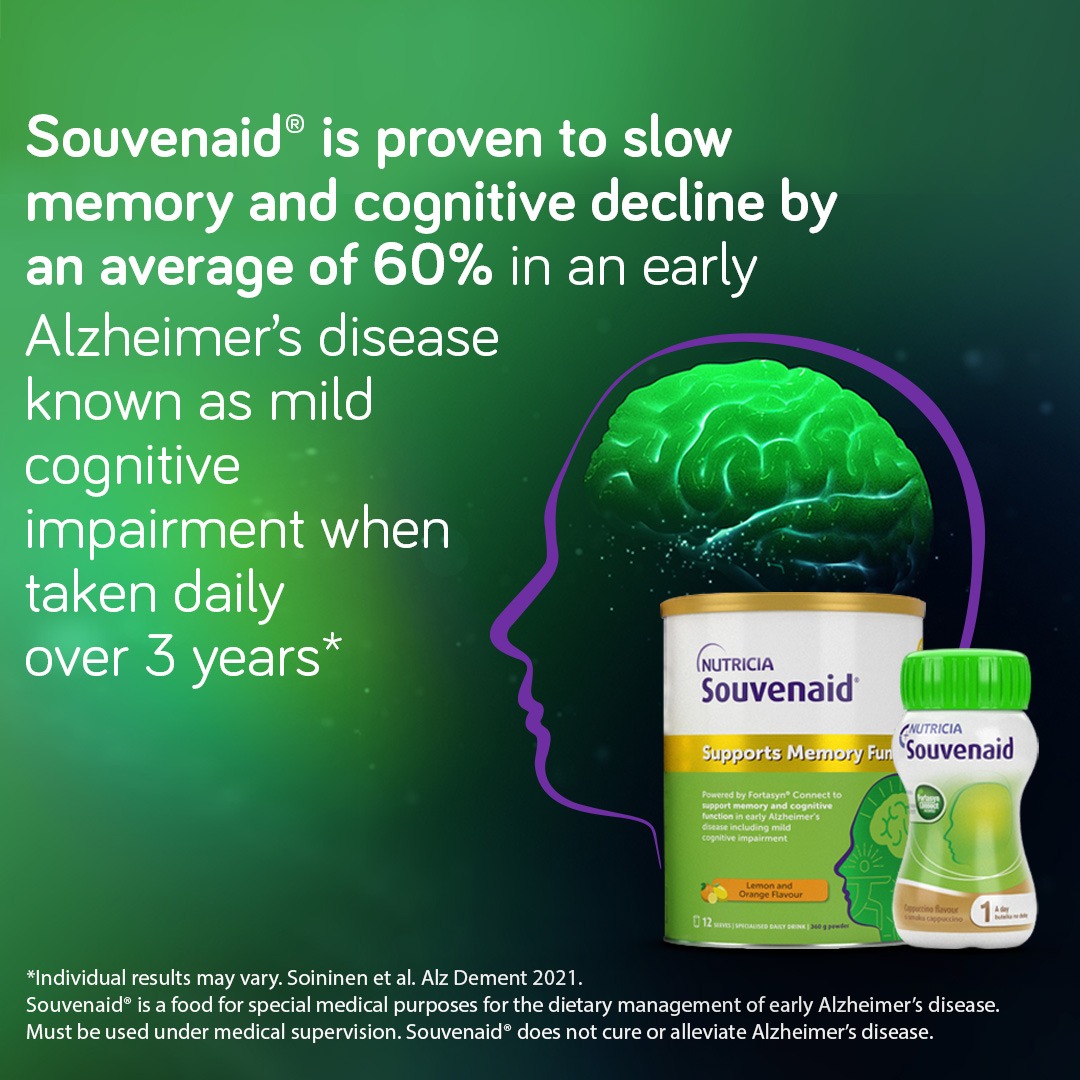 Souvenaid Australia Facebook ad: Souvenaid is a medical drink formulated to nutritionally…