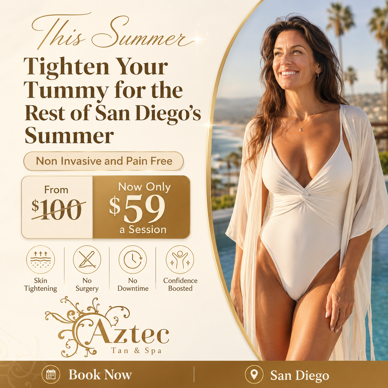 Aztec Tan & Spa Facebook ad: $59 Body Sculpting Session!