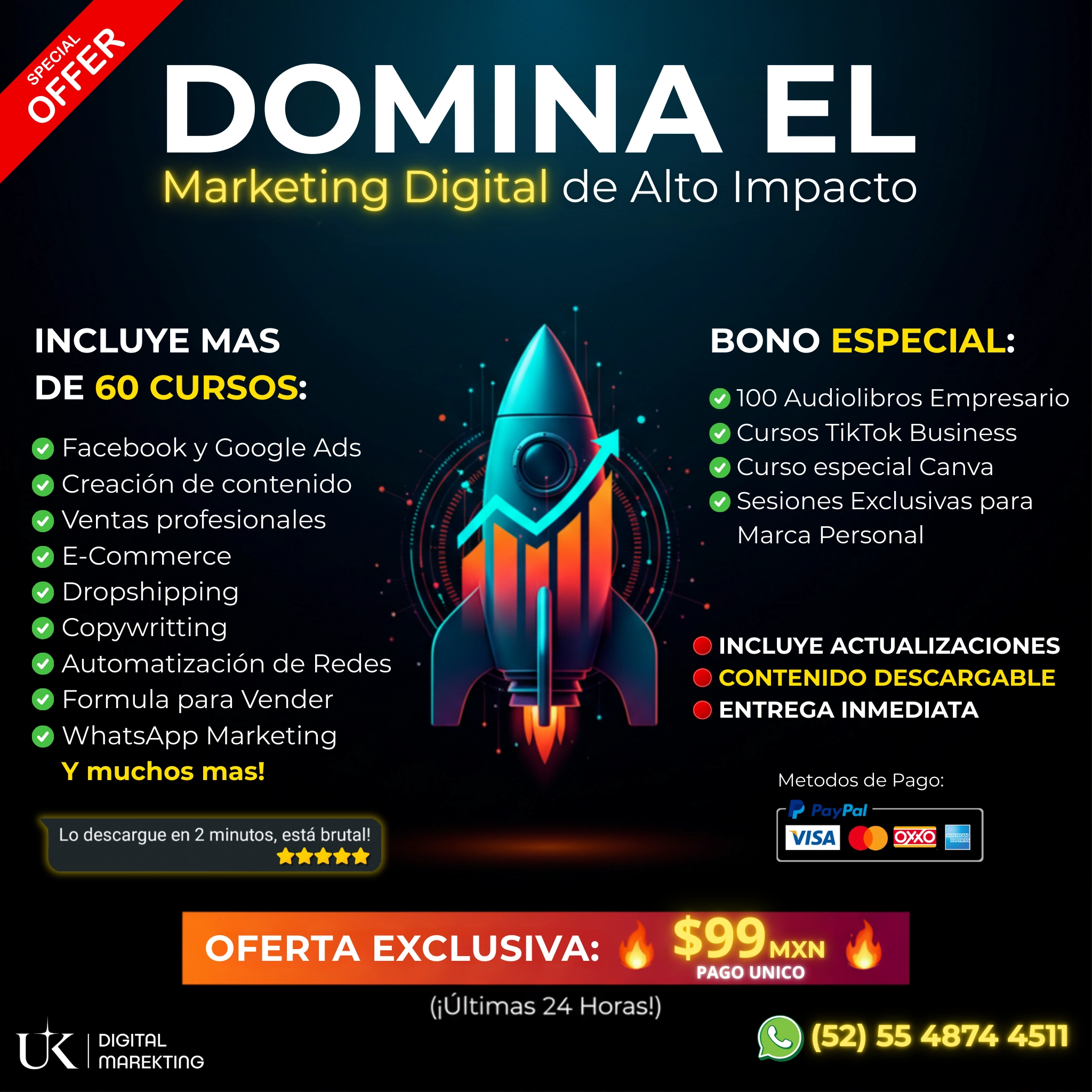 Ukantor's Digital Media Facebook ad: Gana Dinero en Internet y Conviértete en un Maestro de los…