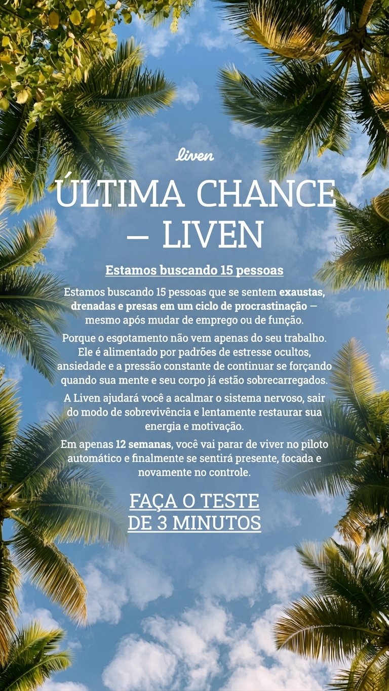Liven: Comunidade de Autoconhecimento Facebook ad: Plano Anti-Burnout Fácil de Seguir