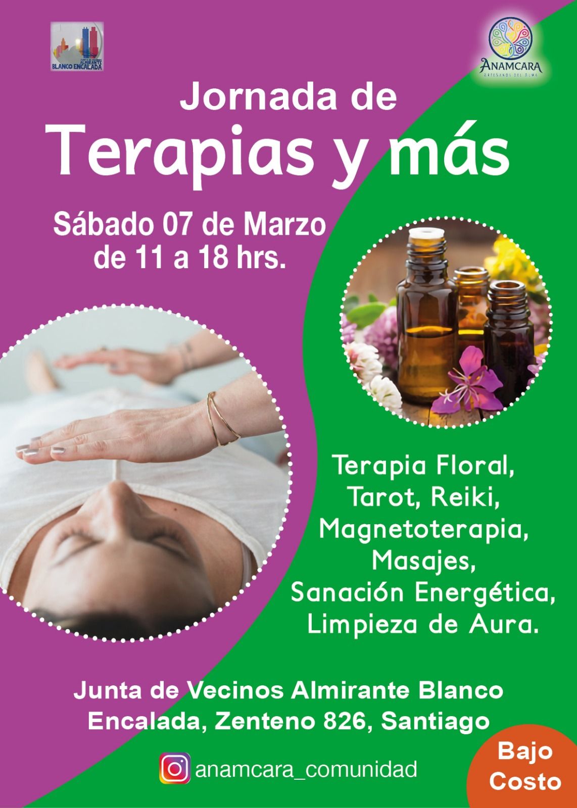 terapeutapht Facebook ad: Invitacion a nuestra primera jornada de terapias Anamcara…