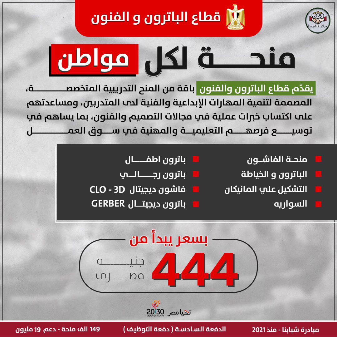 مبادرة شبابنا - قسم الباترونيست Facebook ad: متاح التدريب في الفروع وأونلاين