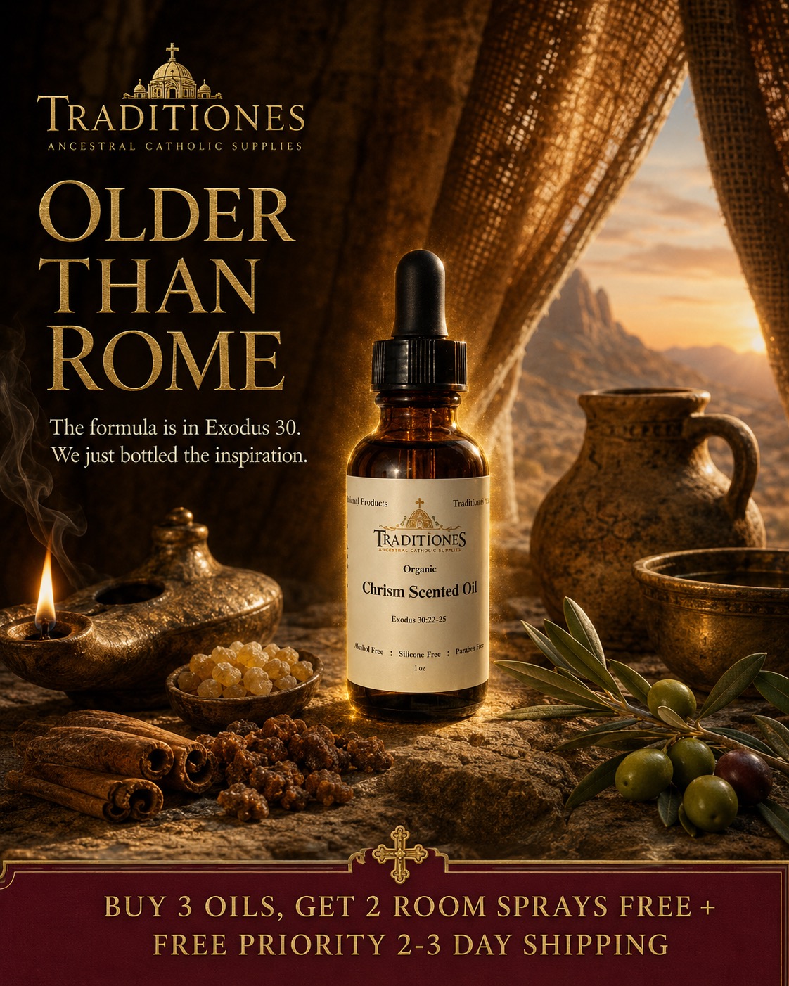Traditiones Facebook ad: Sacred Scent for Your Home