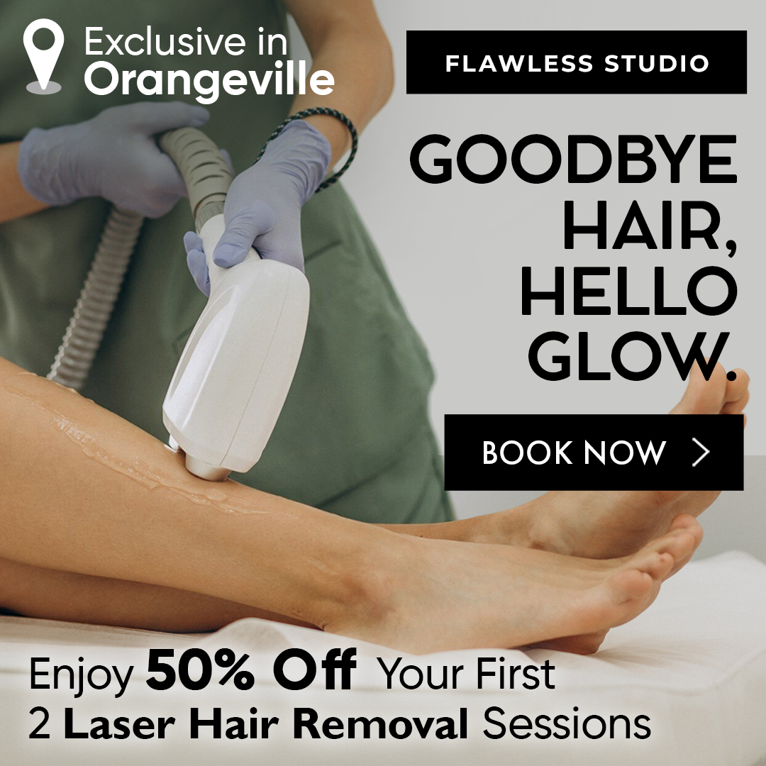 Flawless Studio Orangeville Facebook ad: Say goodbye to shaving & waxing!